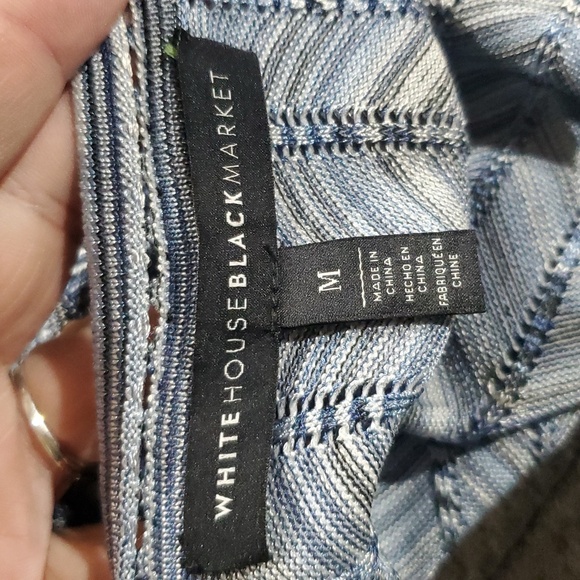 Whbm knit cold shoulder long sleeve variegated blue long length sweater top - Picture 8 of 9